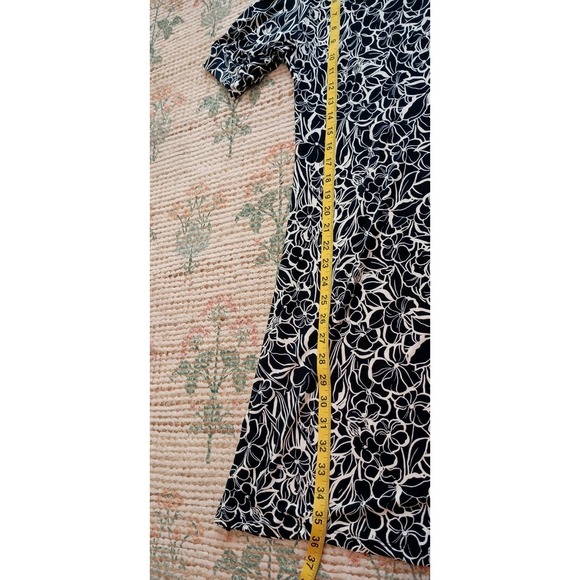 Tommy Hilfiger Navy White Floral V-Neck Shift Dress Size 10 Casual Office Chic - Picture 11 of 11